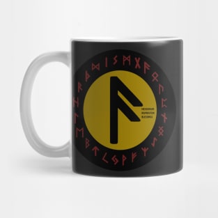 Yellow Ansuz Futhark Rune Symbol Mug